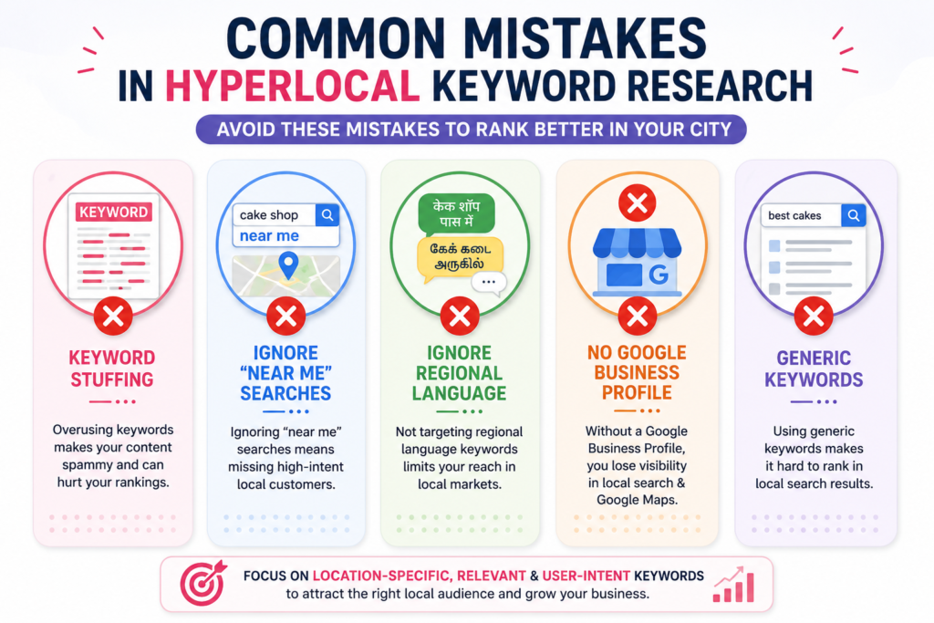 Common mistakes in Hyperlocal Keyword Research for Indian Cities