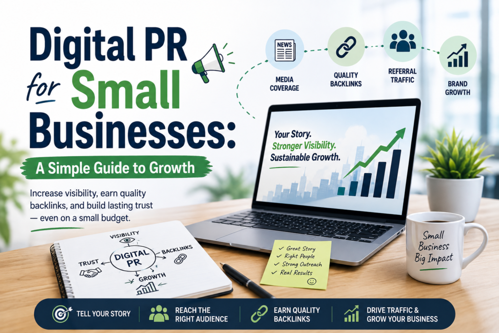 Digital PR for small businesses to increase visibility, earn quality backlinks, and drive growth