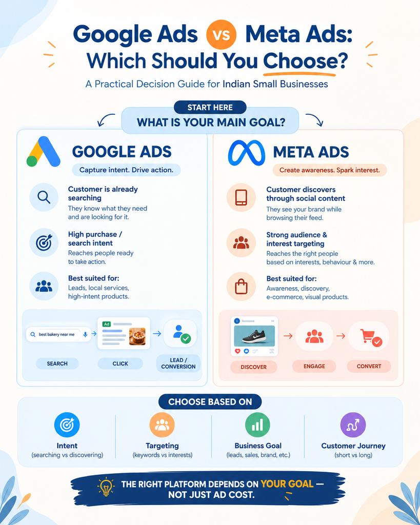 Google Ads vs Meta Ads India decision guide for small businesses