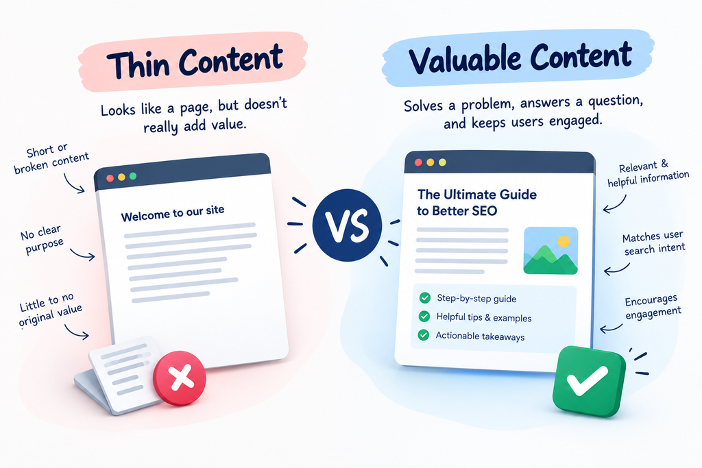 Thin content vs valuable content for SEO