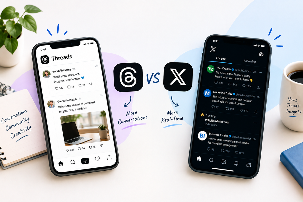 Threads vs X comparison for brand marketing